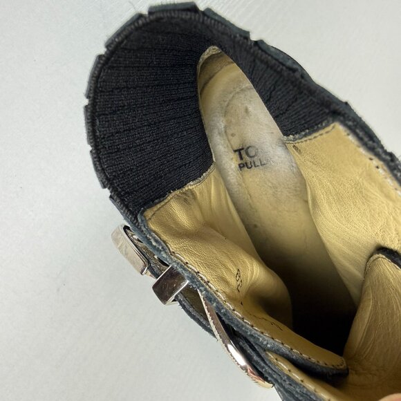 Toga Pulla Western Buckle Black Suede Ankle Boots - Picture 10 of 16